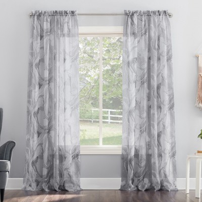 No. 918 Sheer Cristo Crushed Voile Rod Pocket Curtain Panel Gray