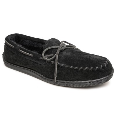 Minnetonka Men's Suede Sheepskin Hardsole Slipper