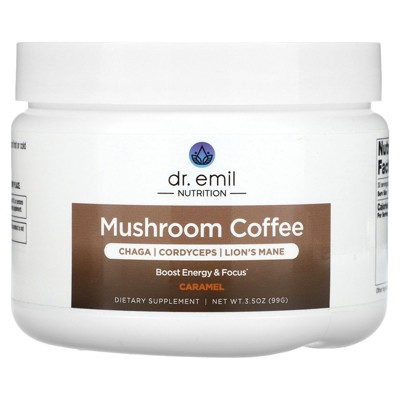 Dr. Emil Nutrition Mushroom Coffee, Caramel, 3.5 oz (99 g)