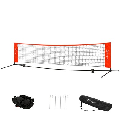 Dexmalle 10ft Portable Soccer Tennis/Pickleball/Badminton/Mini Tennis Net w/ Sideline for Training