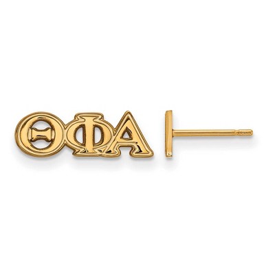 Black Bow Jewelry 14k Yellow Gold Plated Sterling Silver Theta Phi Alpha Greek Life Stud Earrings