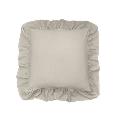 C&F Home Natural Ruffled Cotton Linen Blend Euro Single Bedding Sham 26" x 26"