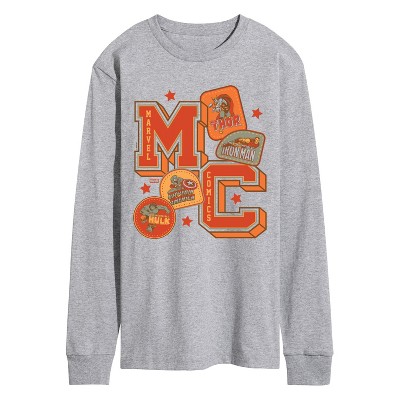 Men's - Marvel - Mc Collegiate Patches Long Sleeve Graphic T-Shirt