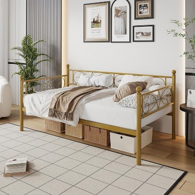 Heavy-Duty Twin Size Metal Daybed Frame with Sturdy Slats, Space-Saving Sofa Bed for Living Room, Bedroom, and Guest Room