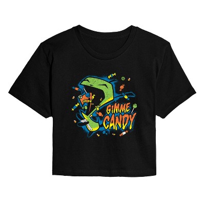Women's - Invader Zim - Gimme Candy Gir Cropped Graphic T-Shirt