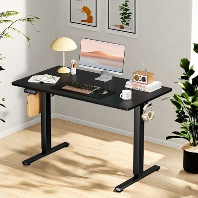 INFURNIC Desks Ergonomic Standing Desk, Height Adjustable Desk with Control Panel, Black, 39"*28"*23"