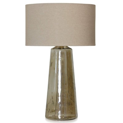 Aged Gold Luster Glass Base Table Lamp - StyleCraft: Modern Linen Shade, UL Listed, No Assembly Required