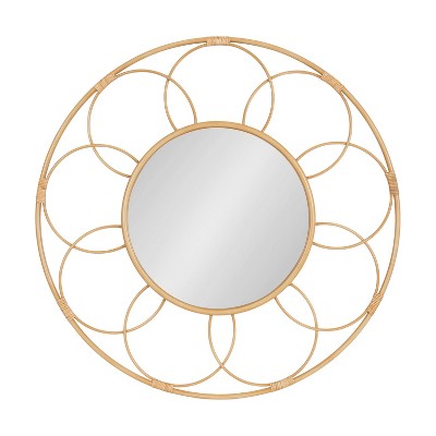 34"x34" Cori Round Rattan Mirror - Kate & Laurel All Things Decor