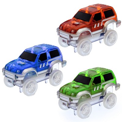 PICASSO-TILES Magnet Race Cars Magnetic Tiles for Kids, 3PCS Construction STEM Building Blocks Educational Toy