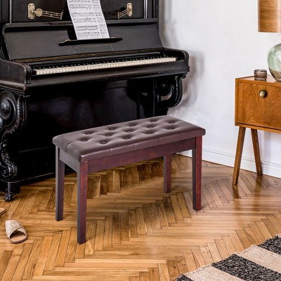 NicBex 30"W Classic Piano Bench Faux Leather Upholstery,Duet Piano Chair,Wooden Keyboard Bench with Button Tufted Top,Seats 1-2 People