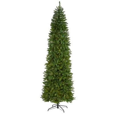 Nearly Natural 9-ft Slim Green Mountain Pine Artificial Christmas Tree with 1860 Bendable Branches