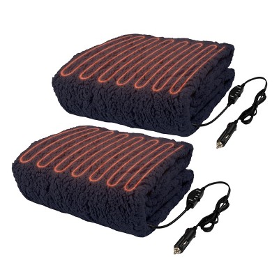 Stalwart Heated Blanket - Portable 12V Electric Travel Blanket Set for Car, Truck, or RV