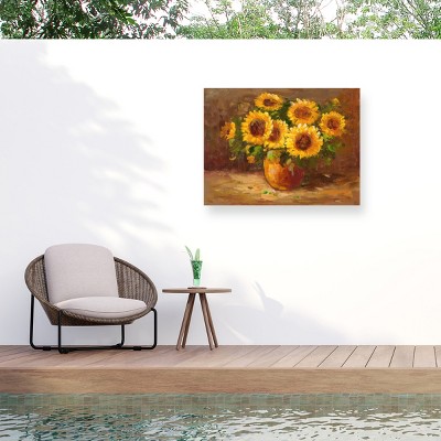 Trademark Fine Art -35x47  Masters Fine Art 'Sunflowers Still Life' Outdoor All-Weather Wall Decor