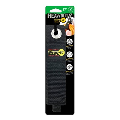Wrap-It Heavy Duty Storage Straps 17" 2pk: Nylon & Stainless Steel Hardware Fasteners, 2 Year Warranty