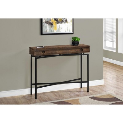 NicBex Narrow Console Table with 1 Large Storage Drawer,Minimalist Entryway Table with Round Black Metal Pulls,Modern Couch Table for Living Room