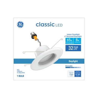 GE 65W RS6 Recessed Can Classic Daylight Light Bulb