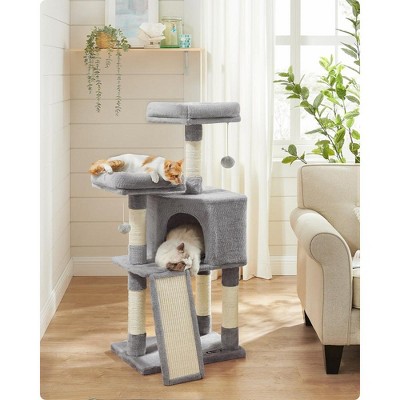 Feandrea 45.3″ H Cat Tree Cat Tower, Multi-Level Cat Play House, Climbing Tree