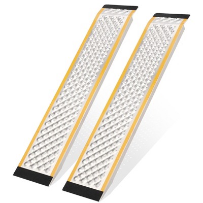 Aluminum Shed Ramps 2PCS, Lightweight Loading Ramps with Anti-Slip Rubber Pads for Motorcycle, Tractor, Trucks, Lawn Mower