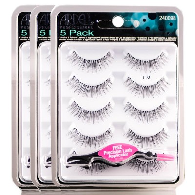 Ardell Lashes 5 Pack - 110 Black #68981 (PACK OF 3) Knotted & Natural Looking Lashes