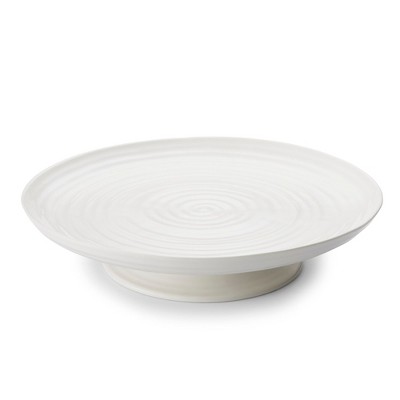 Portmeirion Sophie Conran Footed Cake Plate - 12.25 Inch Fine Porcelain Round Dessert Stand with Raised Pedestal Base, Elegant Serving Dish