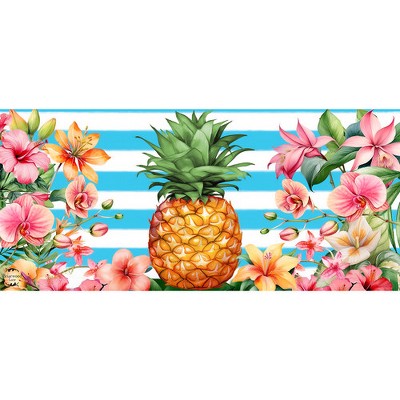 Briarwood Lane Spring Pineapple and Stripes Mini Mat 22x10 Indoor Outdoor For Spring Doormat
