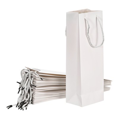 Unique Bargains Paper Reusable Sturdy Wine Tote Bag Gift Bags with Rope Handles 12 Pcs