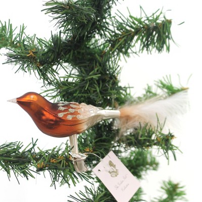 Golden Bell Collection 2.0 Inch Brown Bird W/ Feathers Tree Ornament , Christmas Decor Ornament Tree Forest (PC)