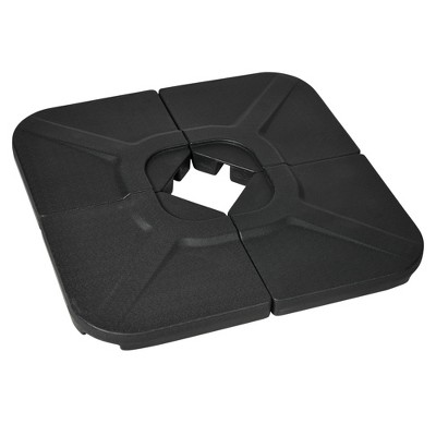 Gulches 4-Piece 175lb Cantilever Patio Umbrella Base Weights, HDPE Water/Sand Filled - Black, for Cross Base Stand