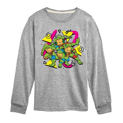 Boys' - Teenage Mutant Ninja Turtles - Retro Character Group Long Sleeve Graphic T-Shirt