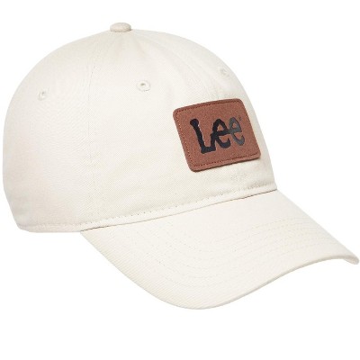 Lee Unisex Adult Logo Patch Cotton Twill Strapback Cap, Adjustable Ball Caps for Men and Women