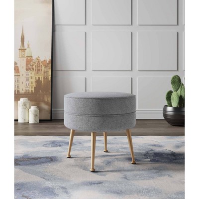 Manhattan Comfort Bailey Woven Polyester Blend Upholstered Ottoman