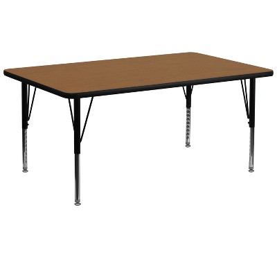 Flash Furniture 30''W x 72''L Rectangular Thermal Laminate Activity Table - Height Adjustable Short Legs