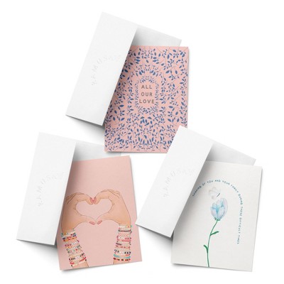 Sympathy Greeting Card Pack Sets (3 ct, Assorted) All Our Love, Friendship Bracelets, Thinking of You Butterfly by Ramus & Co