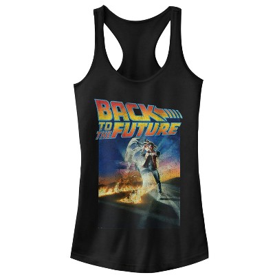 Juniors Womens Back to the Future Retro Marty McFly Poster Racerback Tank Top