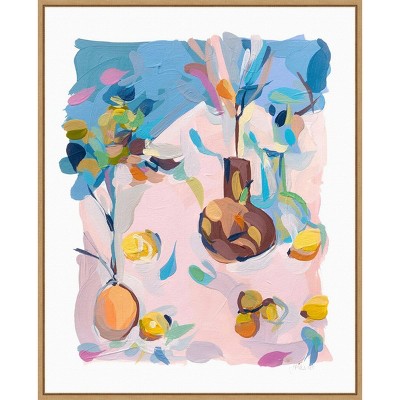23" x 28" Still Life Vases XXV by Joanne Hastie Framed Canvas Wall Art Print - Amanti Art: Hand-Stretched, Modern Decor