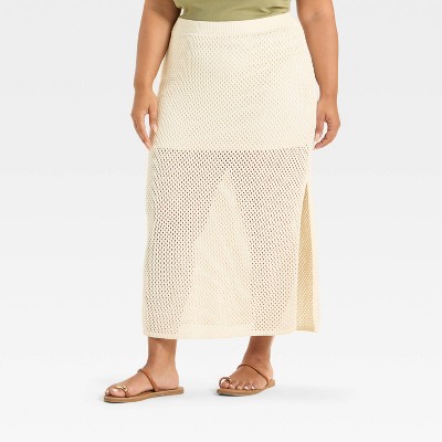 Women's Maxi Sweater Skirt - Universal Thread™ Cream
