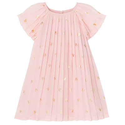 Disney Minnie Mouse Chiffon Pleated Dress Logo Toddler