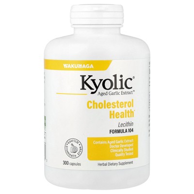 Kyolic Aged Garlic Extract™, Cholesterol Health, Formula 104, 300 Capsules