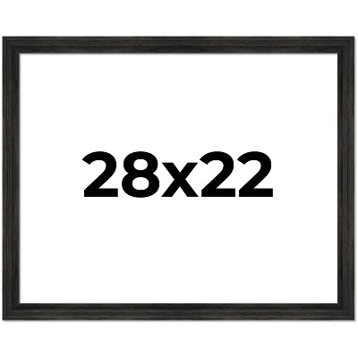 PosterPalooza | 28x22 Wide Barnwood Picture Frame, UV Acrylic, 6 Finishes - Grey, Brown, White, and Black