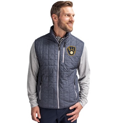 Milwaukee Brewers Cutter & Buck Rainier PrimaLoft® Mens Eco Insulated Full Zip Puffer Vest