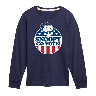 Boys' - Peanuts - Snoopy Go Vote Long Sleeve Graphic T-Shirt