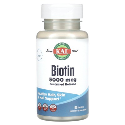 KAL Biotin 5000 TR Tablets, 5000 mcg, 60 Count