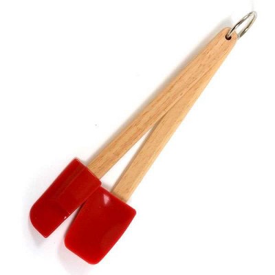 Norpro 2-piece Mini Wood Handle Silicone Kitchen Spatula & Scoop Set