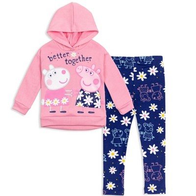 Peppa Pig Fleece Pullover Hoodie Leggings Outfit Set Toddler