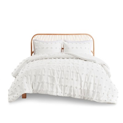 Gulches King Cal King Ivory Clip Jacquard 3 Piece Comforter Set