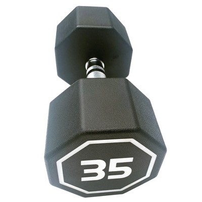 NAYSAYE Dumbbell Set 35LBS Octagonal with Chrome Plated Contour Knurled Handle High End RPE Material for Home Gym, Silver, 14"*7"*6"