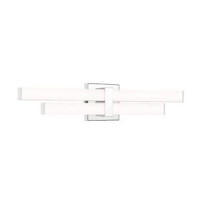 Zane 25" LED Vanity Light - Dimmable, Aluminum, Chic Geometric Design, Damp Rated