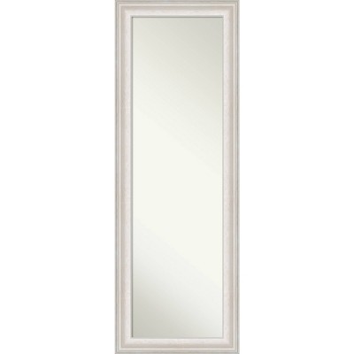 19" x 53" Non-Beveled Trio White Wash Silver Full Length on The Door Mirror - Amanti Art: Polystyrene Frame, Includes Mounting Hardware