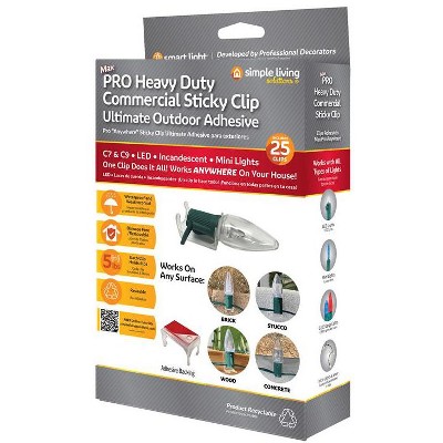 Simple Living Solutions Heavy Duty Commercial Grade Sticky Clips -1.75" - Clear - Set of 25