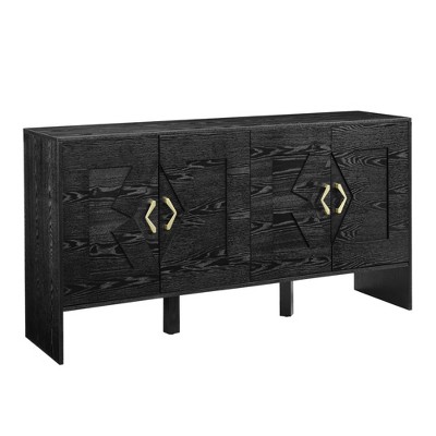 Dexmalle Black 60" Mid Century Modern Sideboard Buffet Cabinet with Storage